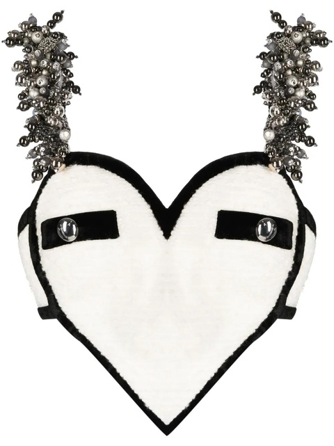 AREA bead-embellished heart crop top - White - zdjęcie produktu nr 1