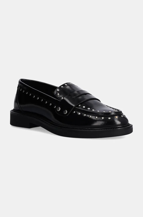 Steve Madden mokasyny skórzane Harloe damskie kolor czarny na płaskim obcasie SM11003264 - zdjęcie produktu nr 1