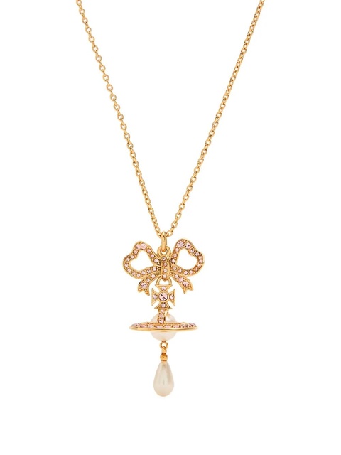 Vivienne Westwood Rigoberta bow-embellished pearl necklace - Gold - zdjęcie produktu nr 2