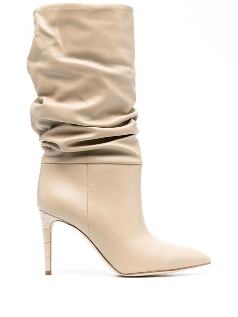 Paris Texas 90mm ruched calf-length boots - Neutrals - zdjęcie produktu nr 2