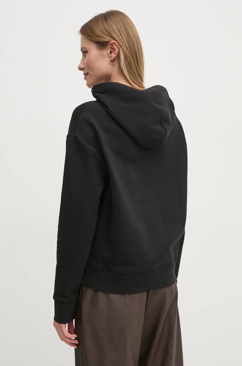 Calvin Klein bluza bawełniana damska kolor czarny z kapturem z aplikacją K20K208126 - zdjęcie produktu nr 2