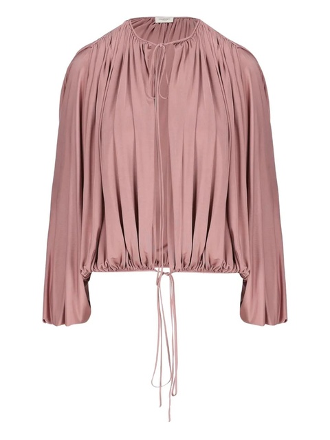 Saint Laurent drawstring gathered-shoulder blouse - Pink - zdjęcie produktu nr 1