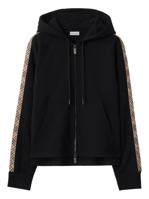 Burberry checked-trim zip-up hoodie - Black - zdjęcie produktu nr 1