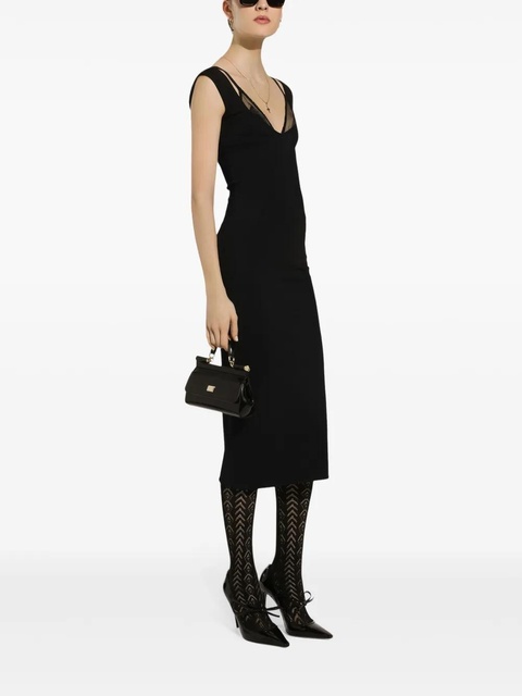 Dolce & Gabbana layered-neck midi dress - Black - zdjęcie produktu nr 2