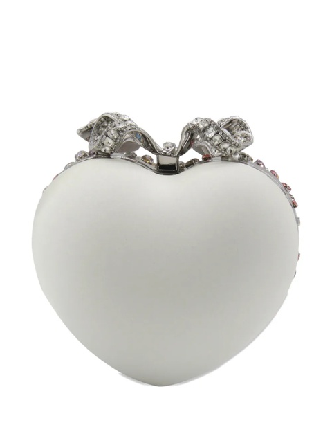Self-Portrait crystal-embellished clutch bag - Silver - zdjęcie produktu nr 2