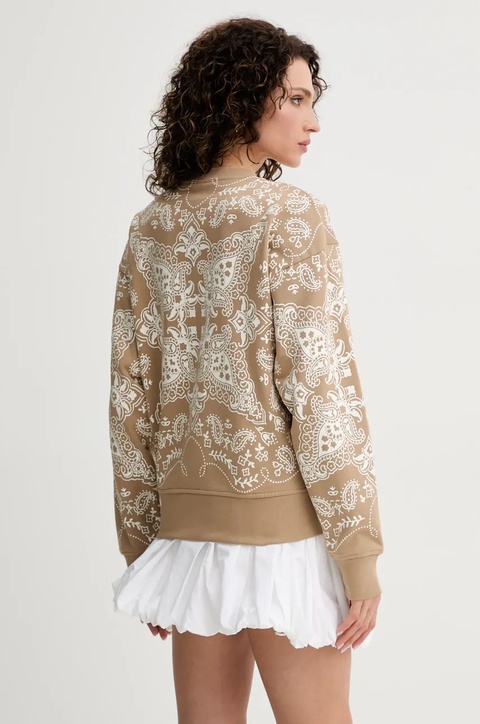 Pinko bluza bawełniana damska kolor beżowy wzorzysta 104618 A2CW - zdjęcie produktu nr 2