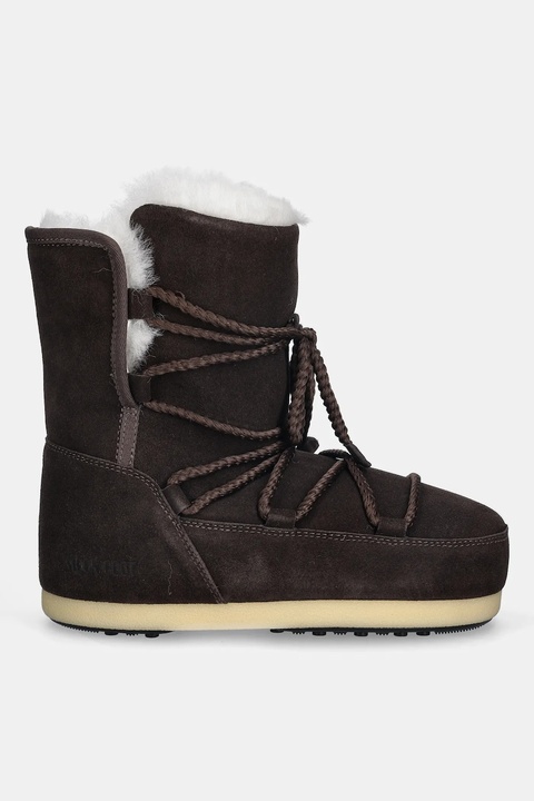 Moon Boot śniegowce zamszowe MB EVX BOOT SUEDE / SHEARLING kolor brązowy 80D1470050 M010 - zdjęcie produktu nr 1