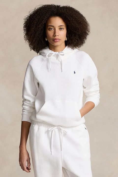 Polo Ralph Lauren bluza damska kolor biały z kapturem gładka 211943007 - zdjęcie produktu nr 1