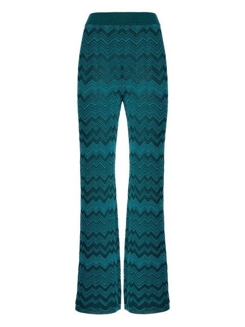 Missoni chevron-pattern knit trousers - Green - zdjęcie produktu nr 1