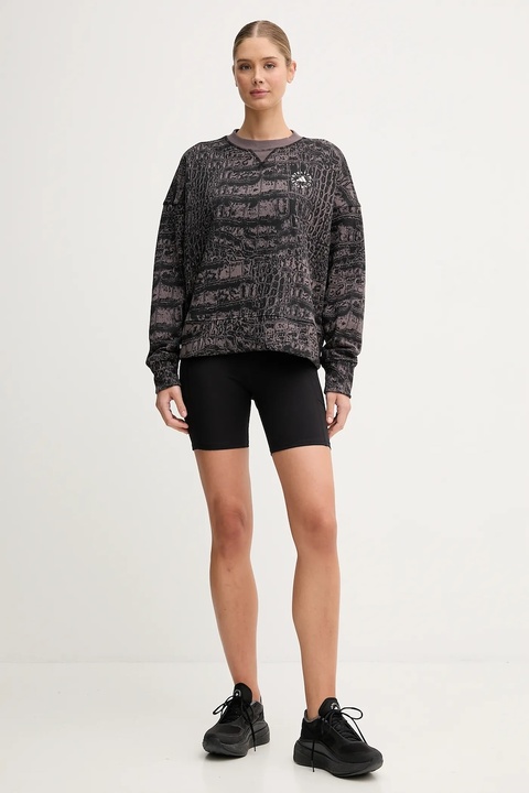 adidas by Stella McCartney bluza treningowa damska kolor czarny wzorzysta JN2215 - zdjęcie produktu nr 2