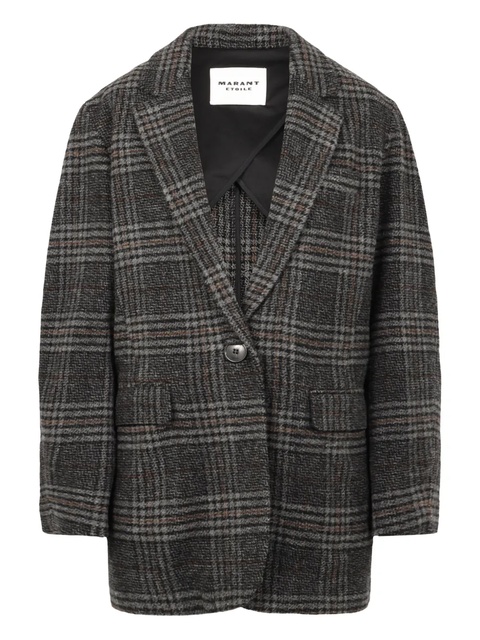 ISABEL MARANT Gesina check-motif lapel blazer - Grey - zdjęcie produktu nr 1