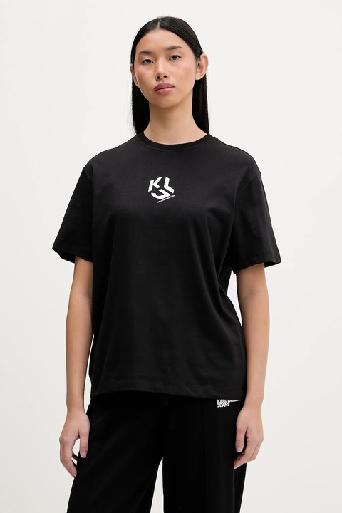 Karl Lagerfeld Jeans t-shirt damski kolor czarny B1W17086 - zdjęcie produktu nr 1