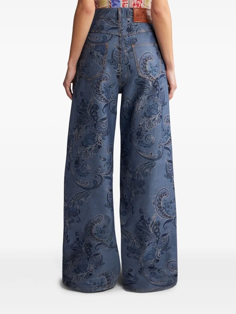 ETRO paisley-print wide-leg jeans - Blue - zdjęcie produktu nr 2