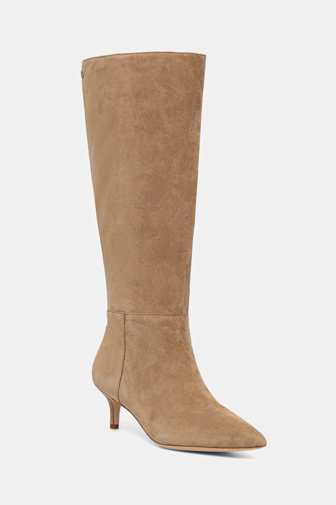 Lauren Ralph Lauren kozaki zamszowe Mckay Tl Hl damskie kolor beżowy na szpilce 802967811001 - zdjęcie produktu nr 1