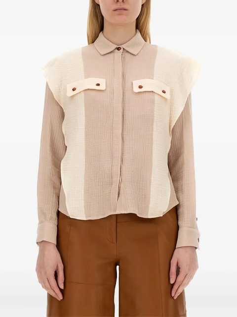 Alysi two-tone cotton shirt - Neutrals - zdjęcie produktu nr 1
