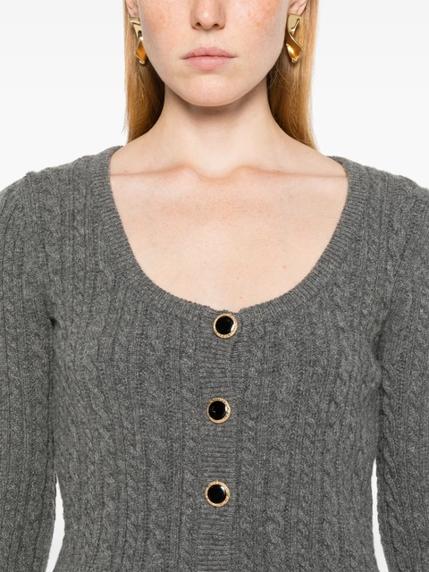 Alessandra Rich knitted wool cardigan - Grey - zdjęcie produktu nr 2