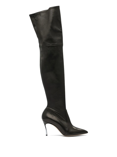 Casadei Blade leather over-the-knee high boots - Black - zdjęcie produktu nr 1