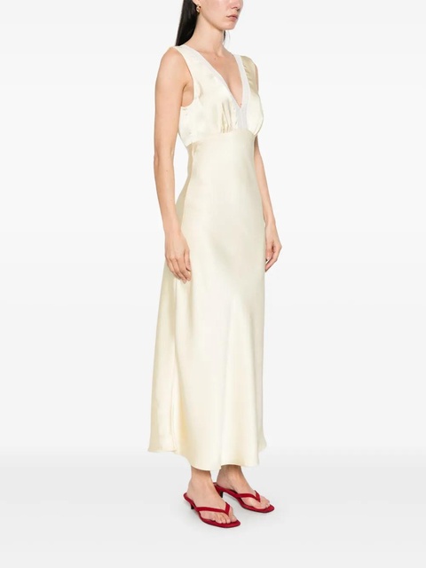 SANDRO satin midi dress - Yellow - zdjęcie produktu nr 2