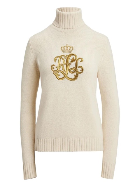 Lauren Ralph Lauren embroidered turtleneck sweater - Neutrals - zdjęcie produktu nr 1