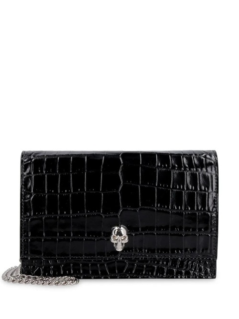 Alexander McQueen skull-embellished clutch bag - Black - zdjęcie produktu nr 1