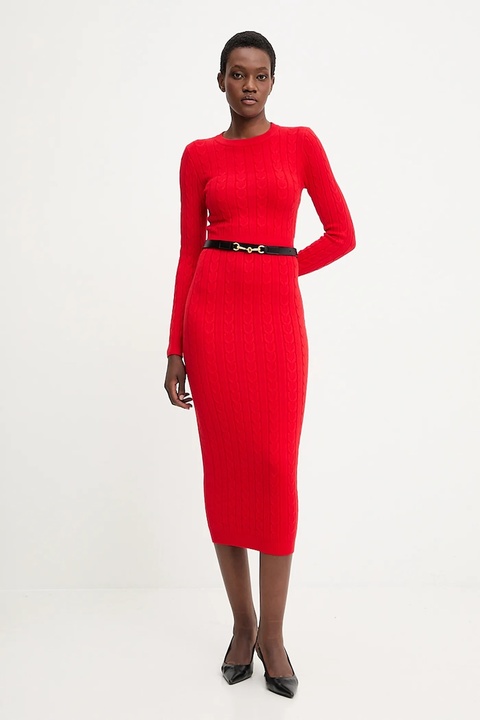 Answear.LAB sweter i spódnica damski kolor czerwony - zdjęcie produktu nr 1