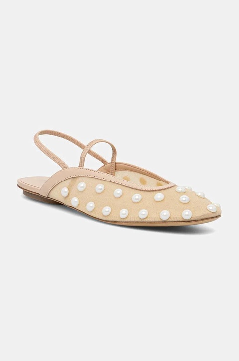 Weekend Max Mara baleriny SONNI kolor beżowy z odkrytą piętą 2515521155600 - zdjęcie produktu nr 1