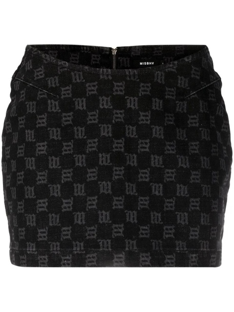 MISBHV monogram-pattern miniskirt - Black - zdjęcie produktu nr 1