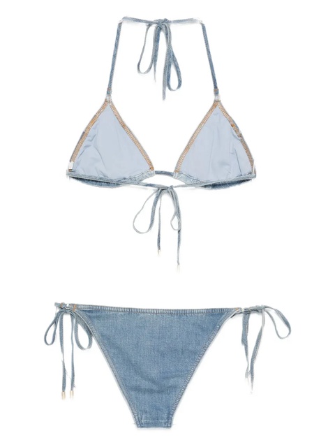 ZIMMERMANN denim patchwork bikini - Blue - zdjęcie produktu nr 1