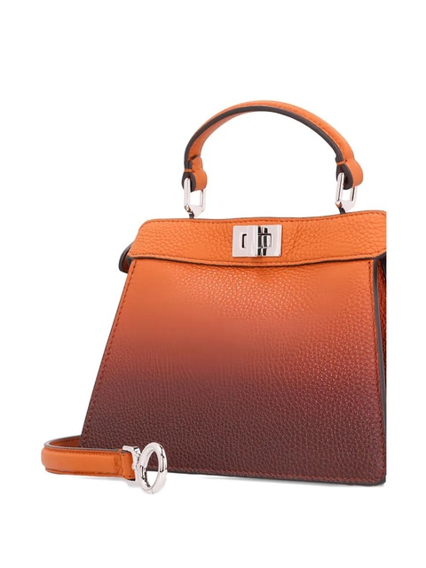 FENDI mini Peekaboo ISeeU leather tote bag - Brown - zdjęcie produktu nr 2
