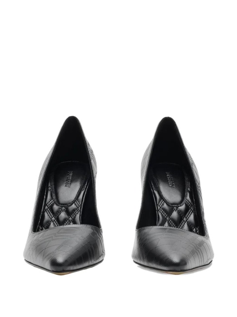 Burberry 90mm Dame check embossed pointed pumps - Black - zdjęcie produktu nr 2