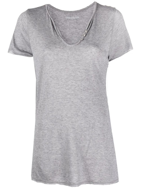 Zadig&Voltaire star-buttons Henley-neck T-shirt - Grey - zdjęcie produktu nr 1