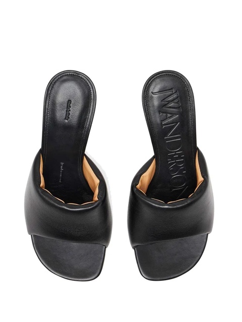 JW Anderson 80mm chain-heel leather mules - Black - zdjęcie produktu nr 2