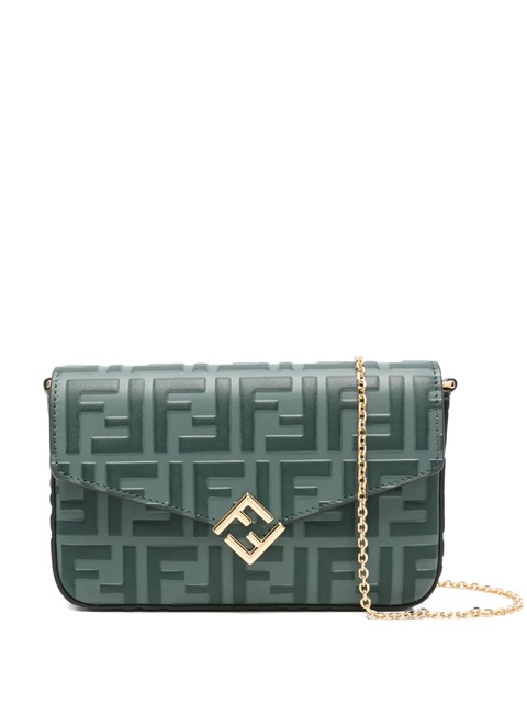 FENDI FF Diamonds flap clutch bag - Green - zdjęcie produktu nr 1