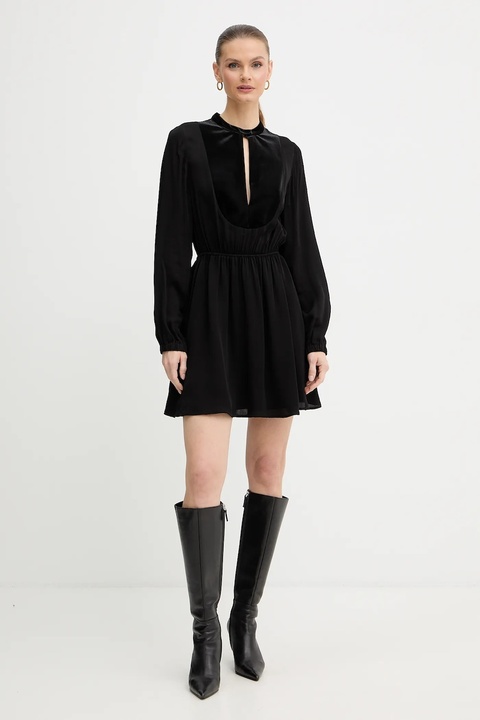 Armani Exchange sukienka kolor czarny mini rozkloszowana XW001036 AF16121 - zdjęcie produktu nr 2