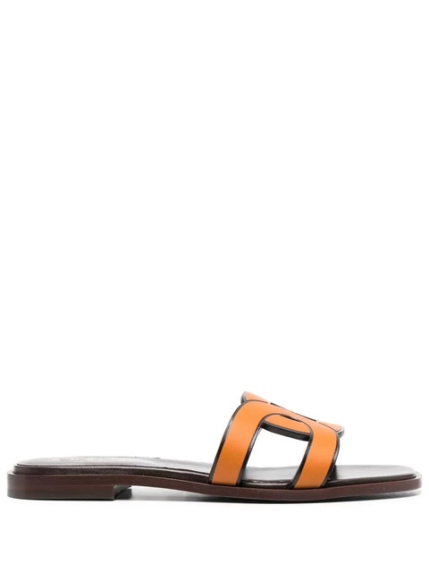 Tod's leather logo strap sandals - Orange - zdjęcie produktu nr 1