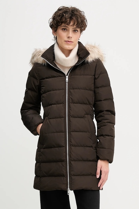 Tommy Hilfiger kurtka puchowa kolor brązowy zimowa WW0WW47540 - zdjęcie produktu nr 1
