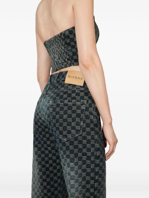 MISBHV monogram-pattern jeans - Blue - zdjęcie produktu nr 2