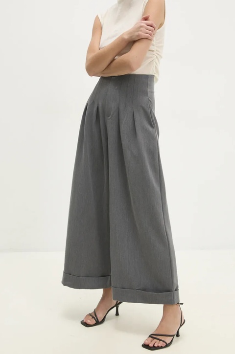 Answear Lab spodnie damskie kolor szary szerokie high waist - zdjęcie produktu nr 1