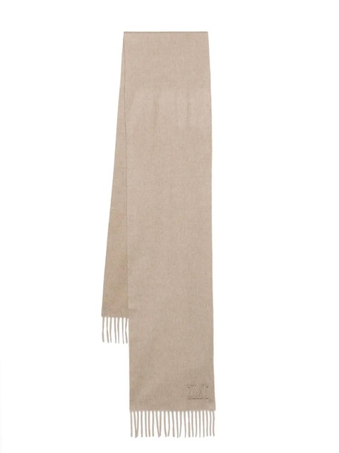 Max Mara embroidered-logo cashmere scarf - Neutrals - zdjęcie produktu nr 1
