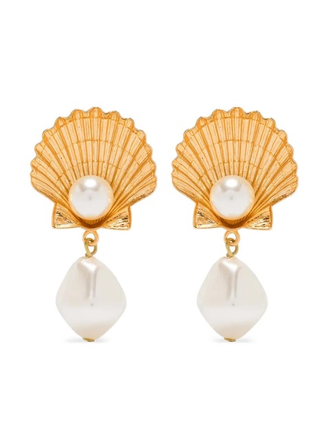 Jennifer Behr shell-pearl earrings - Gold - zdjęcie produktu nr 1
