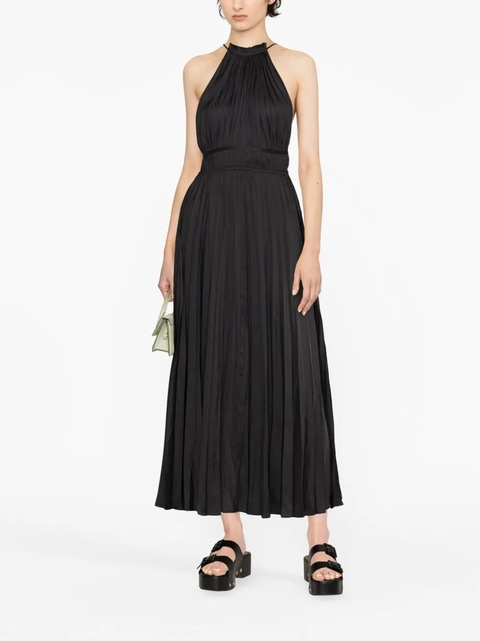Maje pleated satin maxi dress - Black - zdjęcie produktu nr 2