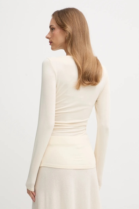 United Colors of Benetton longsleeve kolor beżowy 37UKD10BA - zdjęcie produktu nr 2