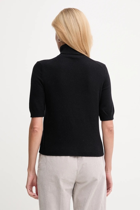 United Colors of Benetton sweter z dodatkiem wełny dziecięcy damski kolor czarny lekki z golfem 102HD203X - zdjęcie produktu nr 2
