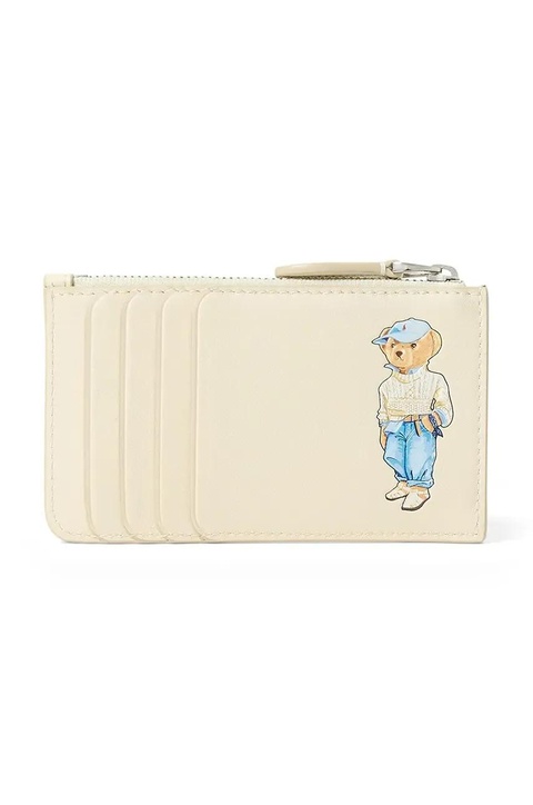Polo Ralph Lauren portfel skórzany damski kolor beżowy 427967718 - zdjęcie produktu nr 1