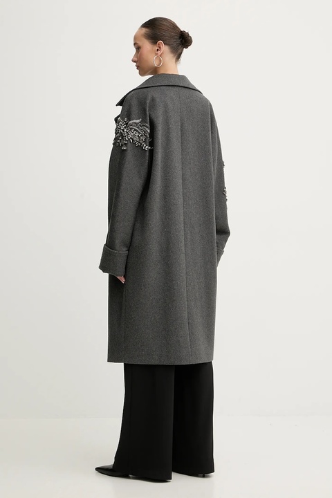 Blugirl Blumarine płaszcz z dodatkiem wełny kolor szary RF5241.T221A - zdjęcie produktu nr 2
