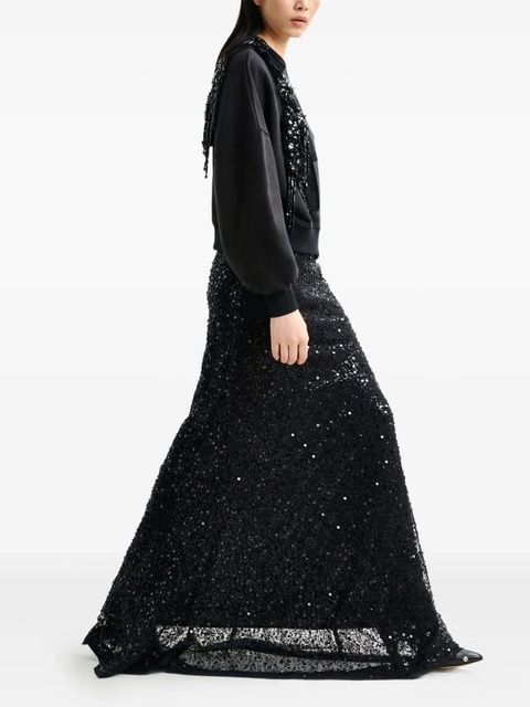 Essentiel Antwerp Isequins sequin beaded maxi skirt - Black - zdjęcie produktu nr 2