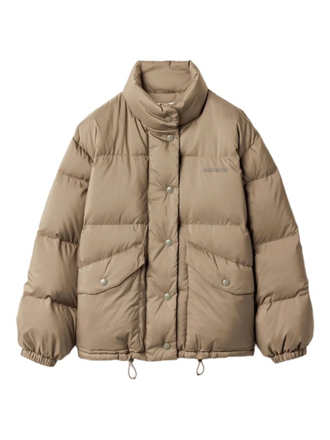 Miu Miu ring-collar padded jacket - Neutrals - zdjęcie produktu nr 1