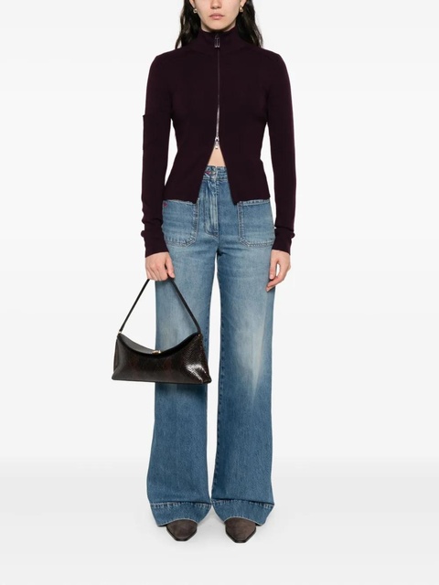 Victoria Beckham high-neck zip-front cardigan - Red - zdjęcie produktu nr 2