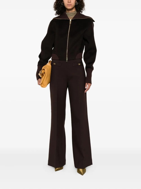 Victoria Beckham high-neck zip-front jacket - Brown - zdjęcie produktu nr 1