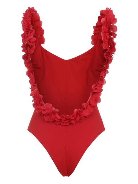 La Reveche flower-embellished swimsuit - Red - zdjęcie produktu nr 2
